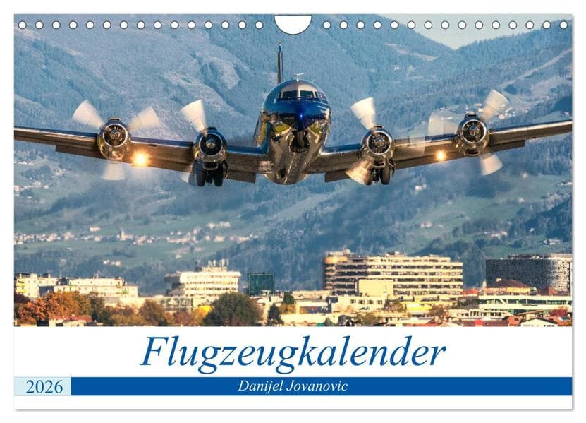 Flugzeugkalender (Wandkalender 2026 DIN A4 quer), CALVENDO Monatskalender