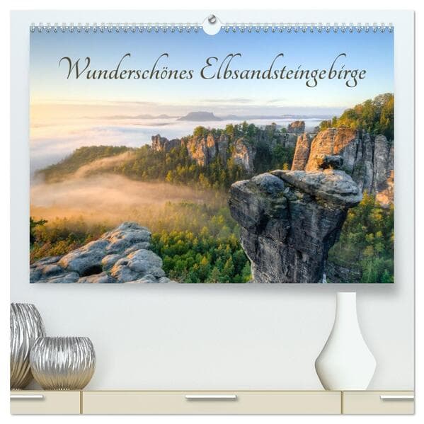 Wunderschönes Elbsandsteingebirge (hochwertiger Premium Wandkalender 2026 DIN A2 quer), Kunstdruck in Hochglanz