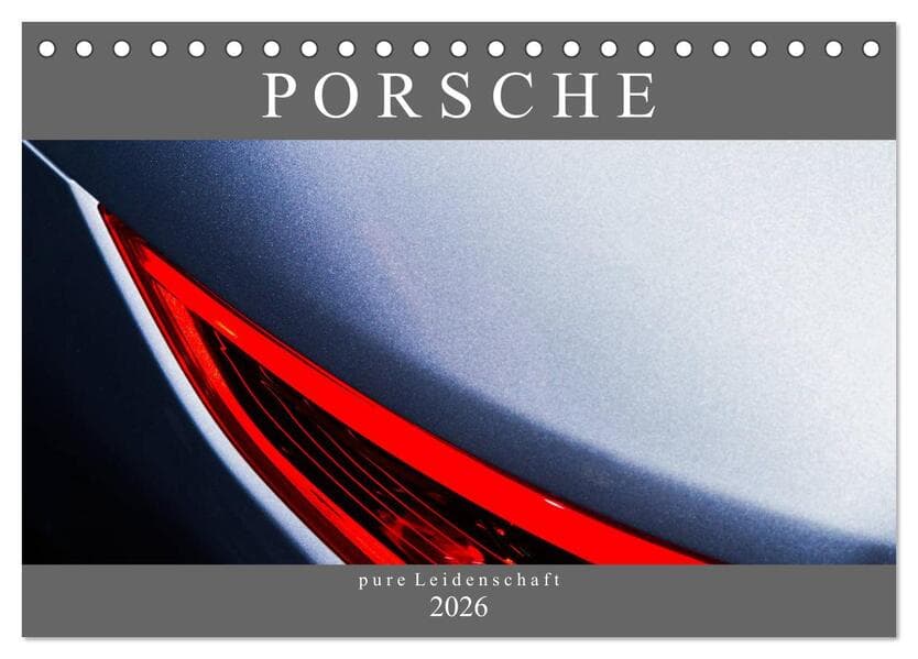 Porsche - pure Leidenschaft (Tischkalender 2026 DIN A5 quer), CALVENDO Monatskalender