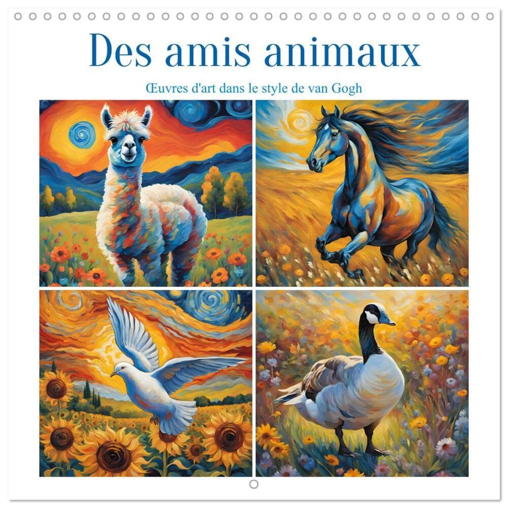 Des amis animaux (Calendrier mural carré 2026 30x30 cm) Calendrier double avec une page pour vos pri