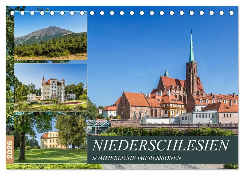 NIEDERSCHLESIEN Sommerliche Impressionen (Tischkalender 2026 DIN A5 quer), CALVENDO Monatskalender