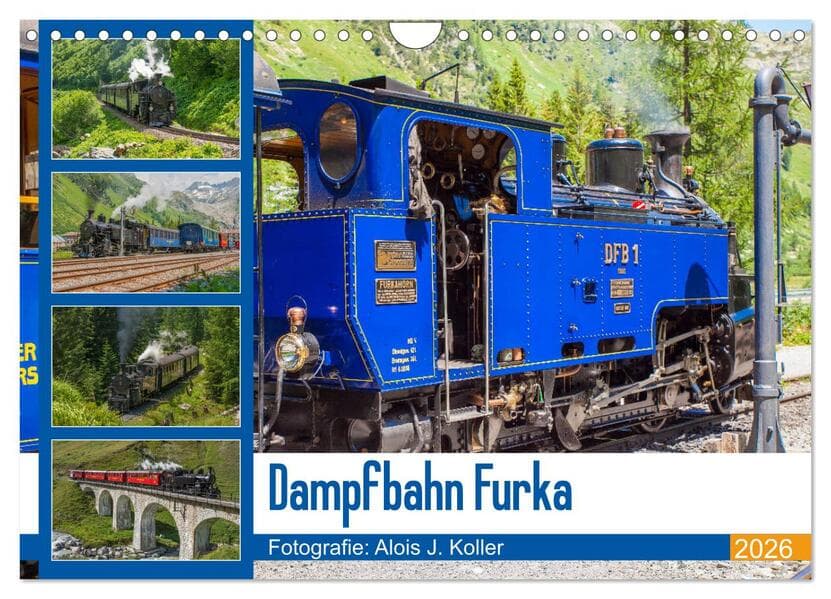 Dampfbahn Furka 2026 (Wandkalender 2026 DIN A4 quer), CALVENDO Monatskalender
