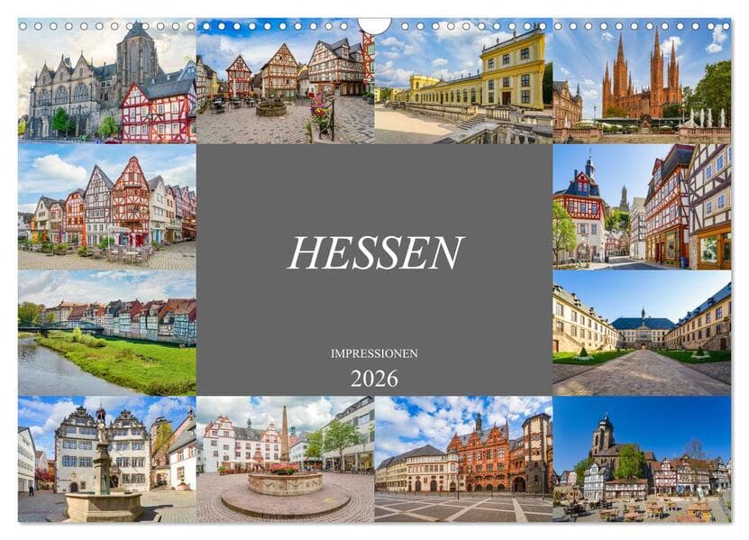 Hessen Impressionen (Wandkalender 2026 DIN A3 quer), CALVENDO Monatskalender