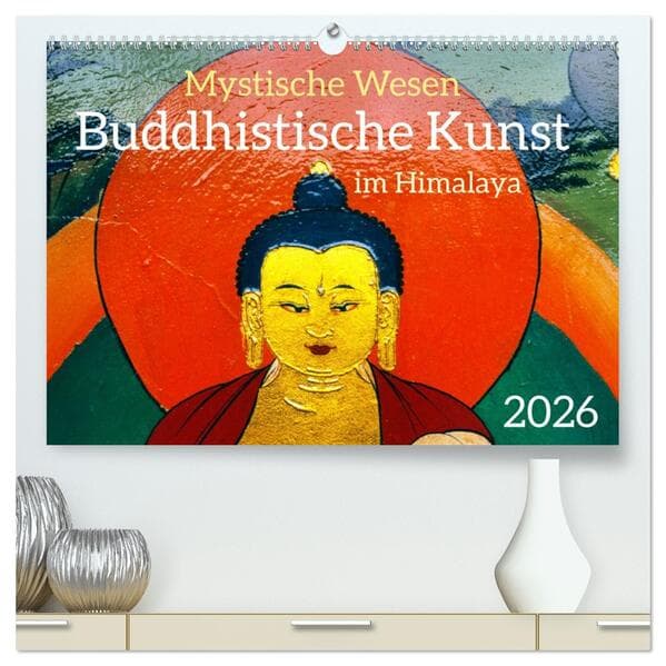 Mystische Wesen - Buddhistische Kunst im Himalaya (hochwertiger Premium Wandkalender 2026 DIN A2 quer), Kunstdruck in Hochglanz