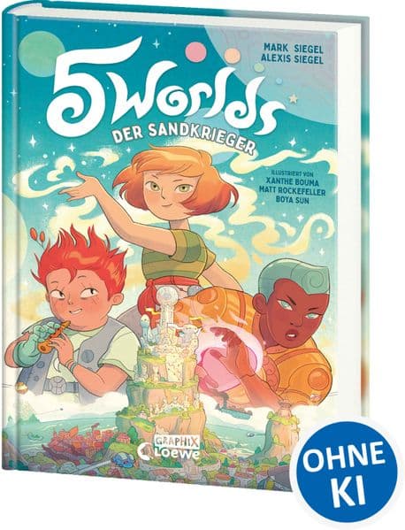 5 Worlds (Band 1) - Der Sandkrieger: Entfache die Leuchtfeuer und rette die fünf Welten! - Ein mitreißendes Comic-Buch für Fantasy-Fans ab 10 Jahren