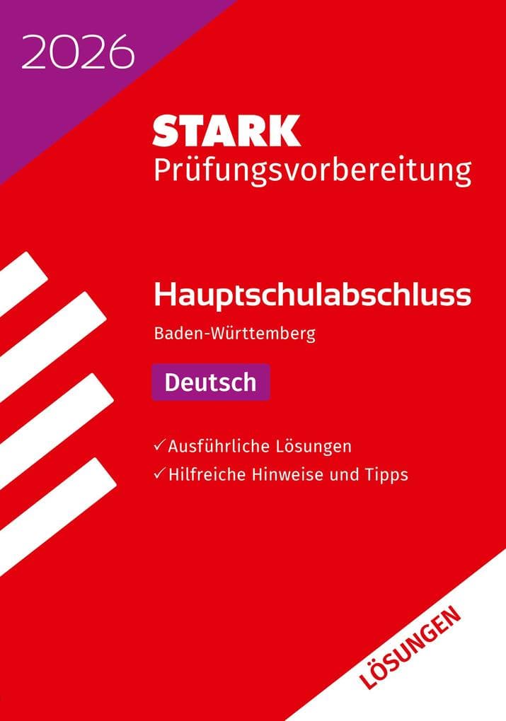 STARK Lösungen zu Deutsch - Hauptschulabschluss 2026 BW - Prüfungsvorbereitung