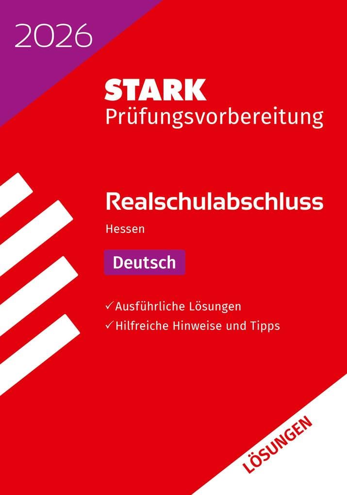 STARK Lösungen zu Deutsch - Realschulabschluss 2026 Hessen - Prüfungsvorbereitung