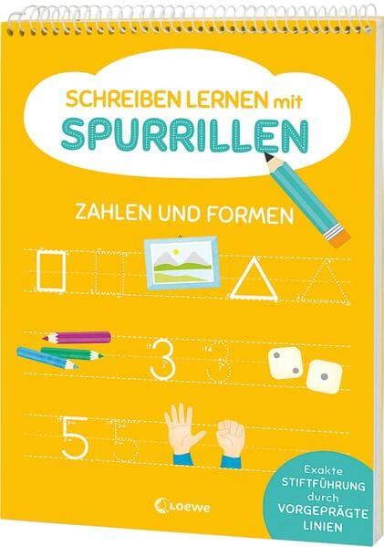 Schreiben lernen mit Spurrillen - Zahlen und Formen