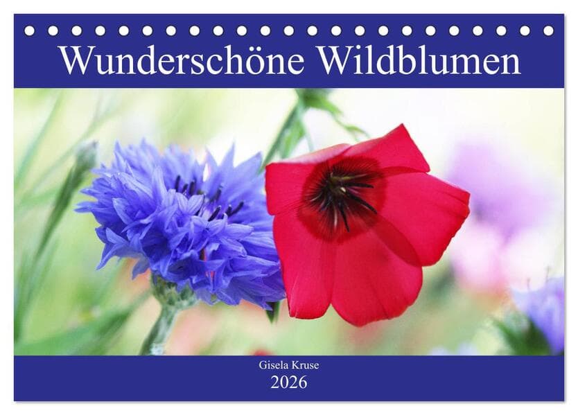 Wunderschöne Wildblumen (Tischkalender 2026 DIN A5 quer), CALVENDO Monatskalender