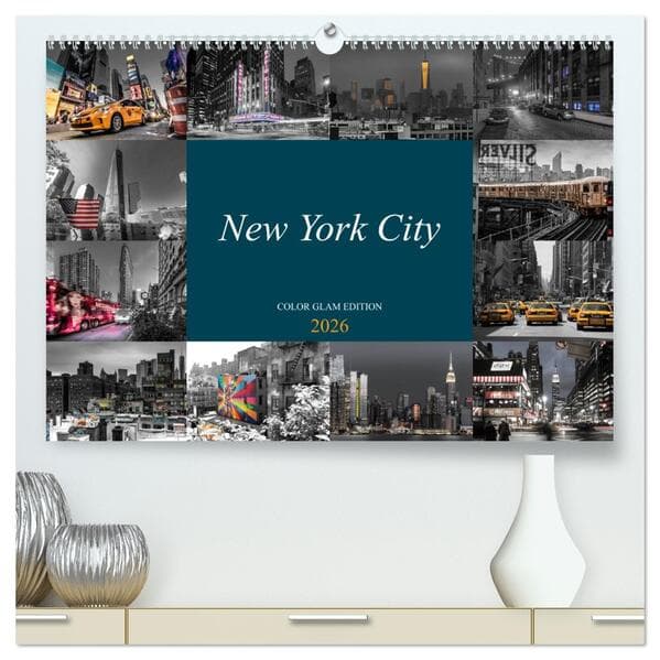 New York City - Color Glam Edition (hochwertiger Premium Wandkalender 2026 DIN A2 quer), Kunstdruck