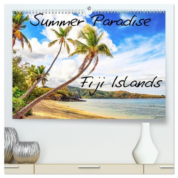 Summer Paradise Fiji (hochwertiger Premium Wandkalender 2026 DIN A2 quer), Kunstdruck in Hochglanz