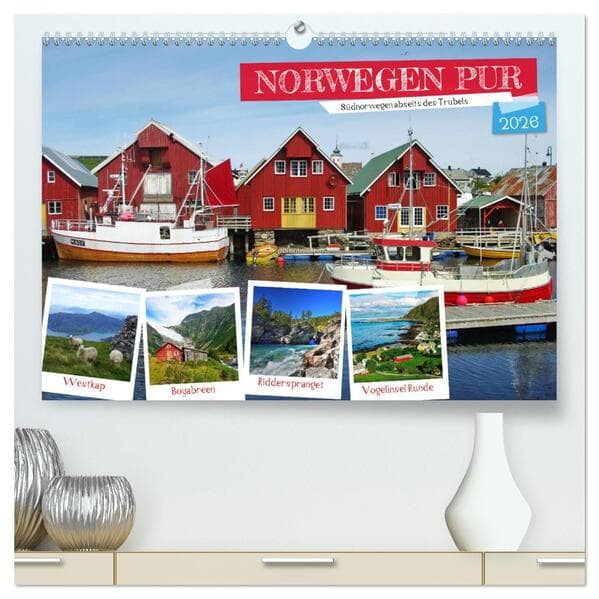 Norwegen PUR (hochwertiger Premium Wandkalender 2026 DIN A2 quer), Kunstdruck in Hochglanz