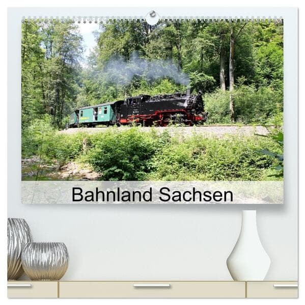 Bahnland Sachsen (hochwertiger Premium Wandkalender 2026 DIN A2 quer), Kunstdruck in Hochglanz