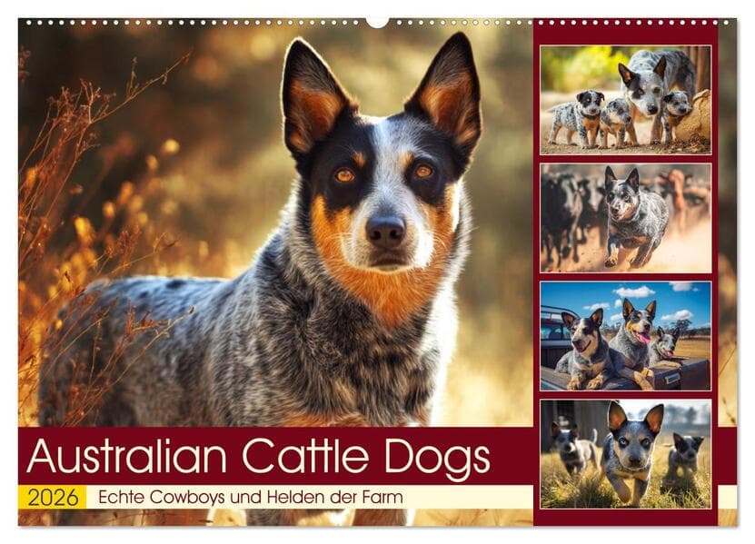 Australian Cattle Dogs. Echte Cowboys und Helden der Farm (Wandkalender 2026 DIN A2 quer), CALVENDO