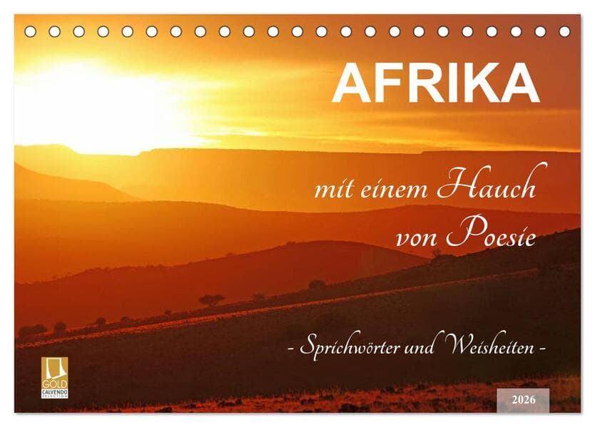 AFRIKA mit einem Hauch von Poesie (Tischkalender 2026 DIN A5 quer), CALVENDO Monatskalender