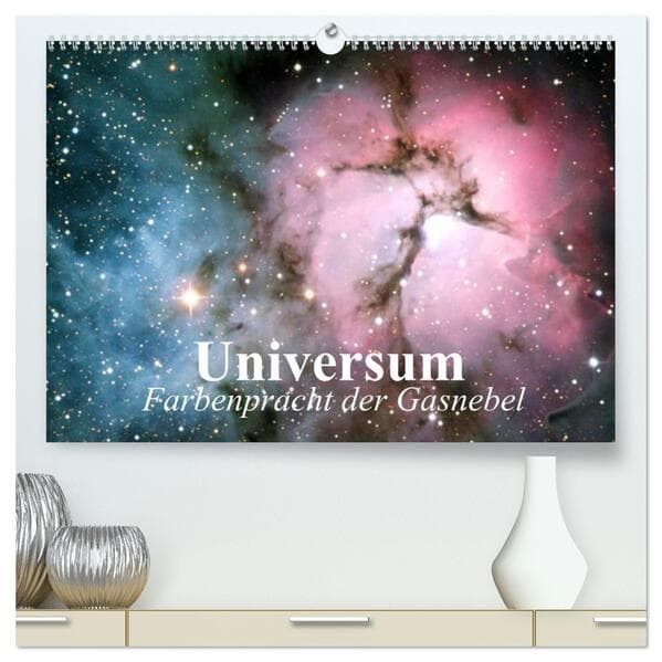 Universum. Farbenpracht der Gasnebel (hochwertiger Premium Wandkalender 2026 DIN A2 quer), Kunstdruck in Hochglanz