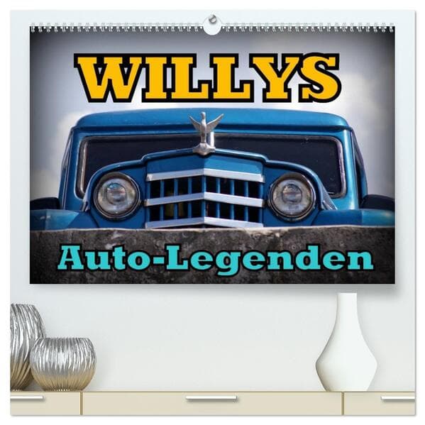 Auto-Legenden: WILLYS (hochwertiger Premium Wandkalender 2026 DIN A2 quer), Kunstdruck in Hochglanz