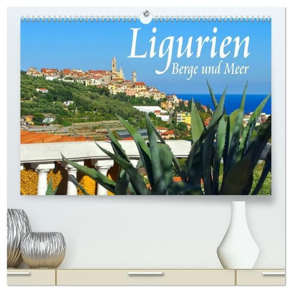 Ligurien - Berge und Meer (hochwertiger Premium Wandkalender 2026 DIN A2 quer), Kunstdruck in Hochgl