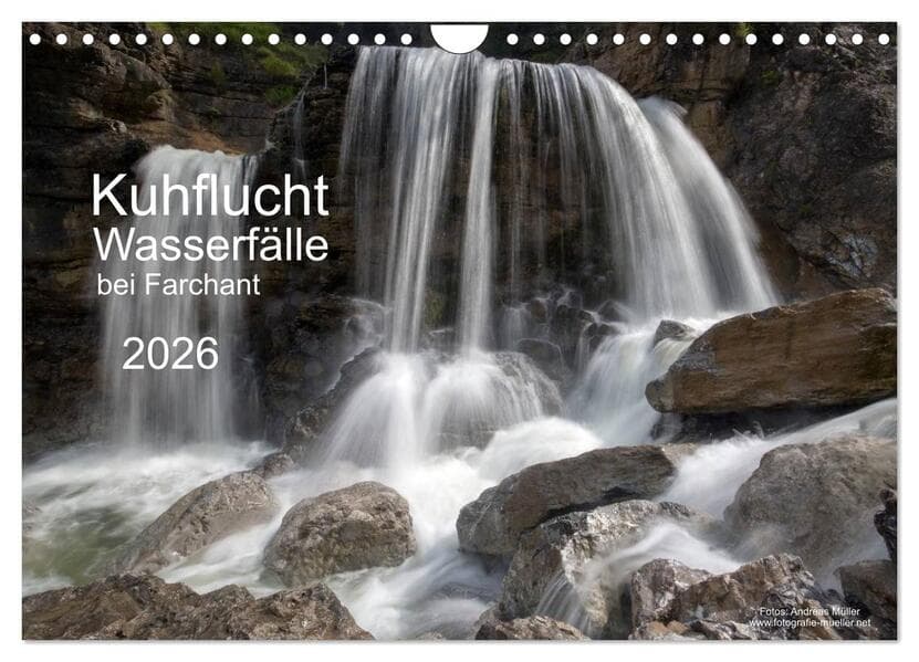 Kuhflucht Wasserfälle bei Farchant (Wandkalender 2026 DIN A4 quer), CALVENDO Monatskalender