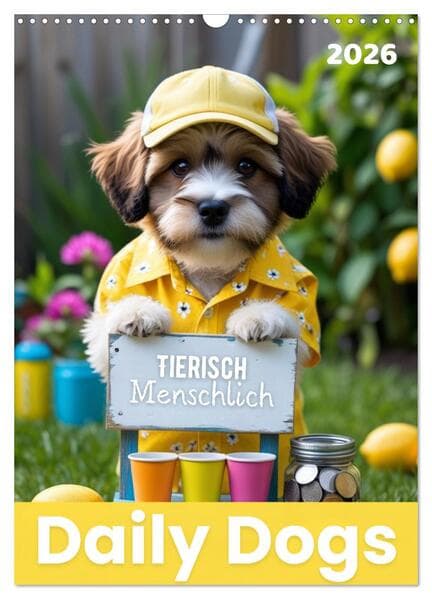 Daily Dogs - Tierisch menschlich (Wandkalender 2026 DIN A3 hoch), CALVENDO Monatskalender