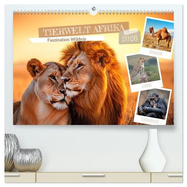 TIERWELT AFRIKA Faszination Wildnis (hochwertiger Premium Wandkalender 2026 DIN A2 quer), Kunstdruck