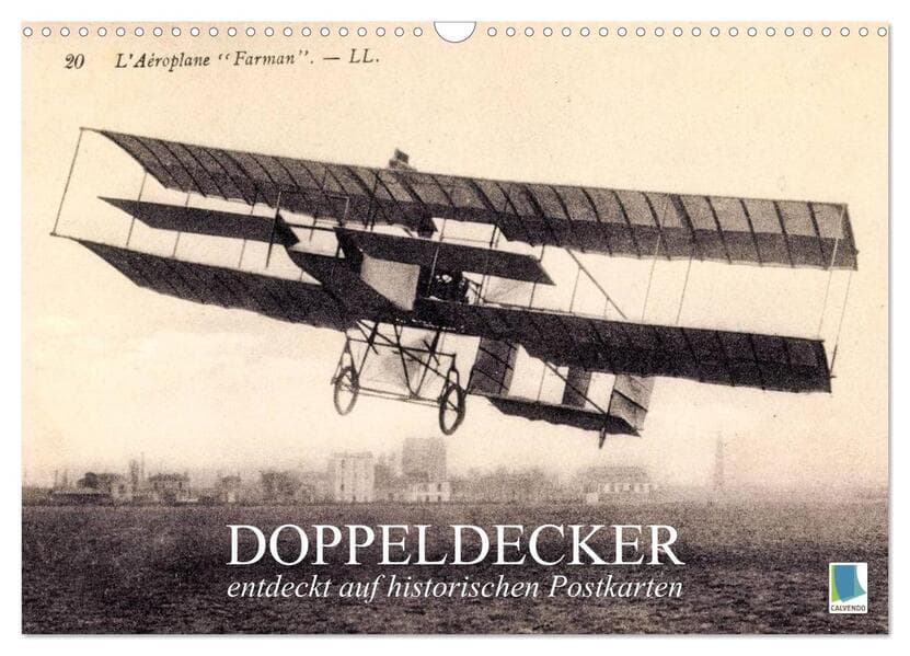 Doppeldecker entdeckt auf historischen Postkarten (Wandkalender 2026 DIN A3 quer), CALVENDO Monatska