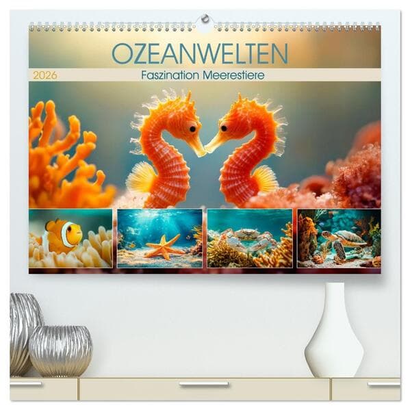 OZEANWELTEN Faszination Meerestiere (hochwertiger Premium Wandkalender 2026 DIN A2 quer), Kunstdruck