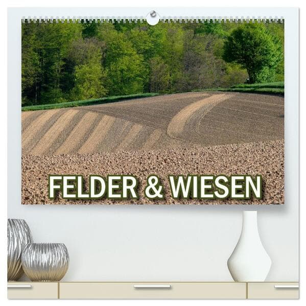 Felder und Wiesen (hochwertiger Premium Wandkalender 2026 DIN A2 quer), Kunstdruck in Hochglanz