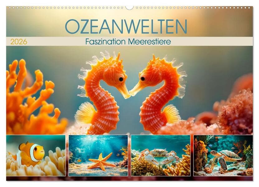 OZEANWELTEN Faszination Meerestiere (Wandkalender 2026 DIN A2 quer), CALVENDO Monatskalender