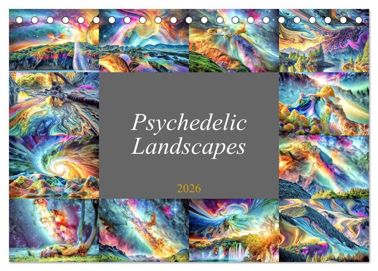 Psychedelic Landscapes (Desk Calendar 2026 DIN A5 landscape), CALVENDO 12 Month DeskCalendar