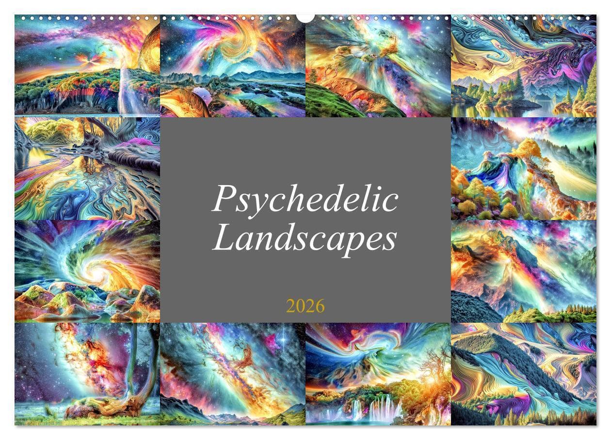 Psychedelic Landscapes (Wall Calendar 2026 DIN A2 landscape), CALVENDO 12 Month Wall Calendar