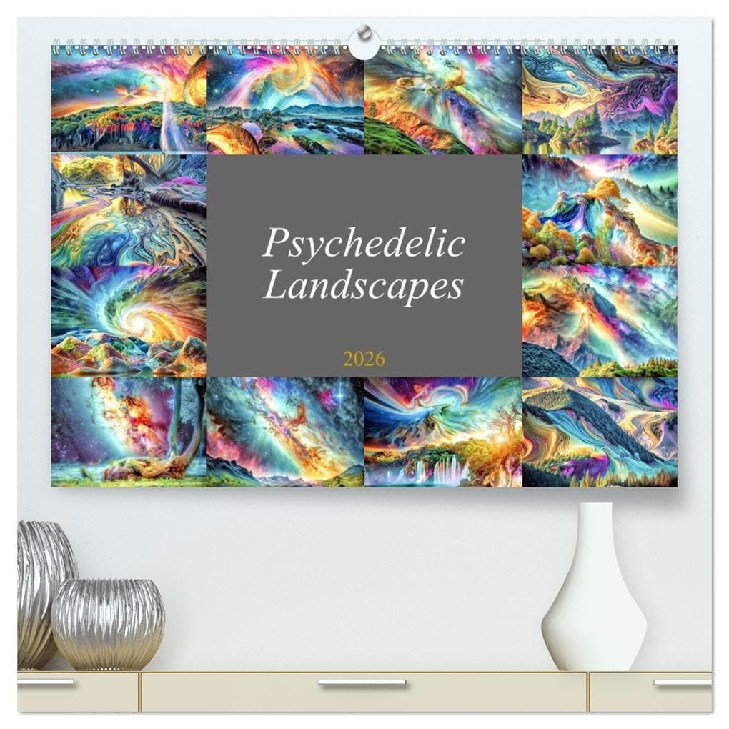Psychedelic Landscapes (High Quality Premium Wall Calendar 2026 DIN A2 landscape),CALVENDO 12 Month Wall Calendar