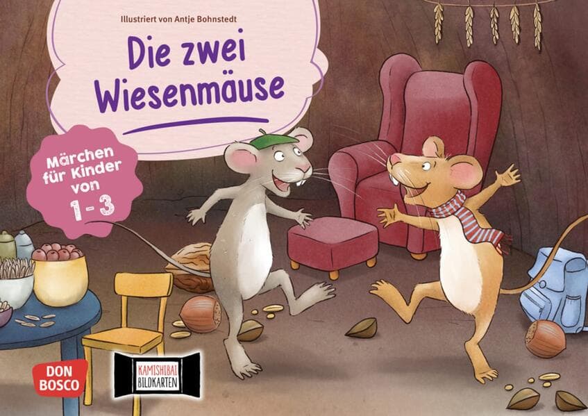 Die zwei Wiesenmäuse. Kamishibai Bildkartenset