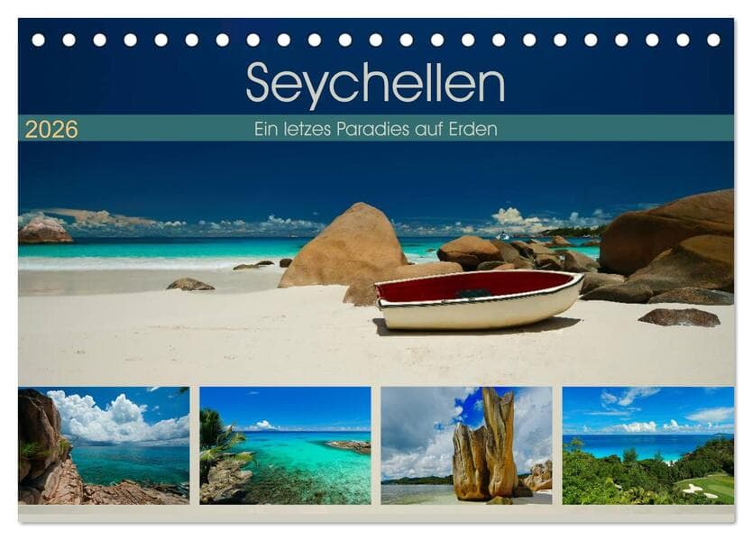Seychellen - Ein letztes Paradies auf Erden (Tischkalender 2026 DIN A5 quer), CALVENDO Monatskalende