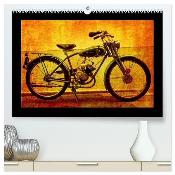 Motorrad Oldtimer (hochwertiger Premium Wandkalender 2026 DIN A2 quer), Kunstdruck in Hochglanz