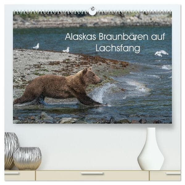 Grizzlybären im Katmai Nationalpark Alaska (hochwertiger Premium Wandkalender 2026 DIN A2 quer), Kun
