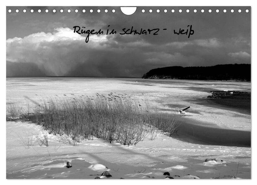 Rügen in schwarz-weiß (Wandkalender 2026 DIN A4 quer), CALVENDO Monatskalender