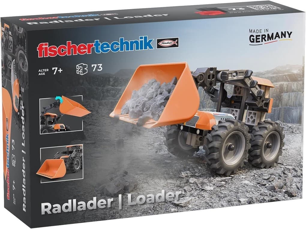 Fischertechnik 576106 - Radlader Loader, 73 Bauteile, Konstruktionsspielzeug ab 7 Jahren