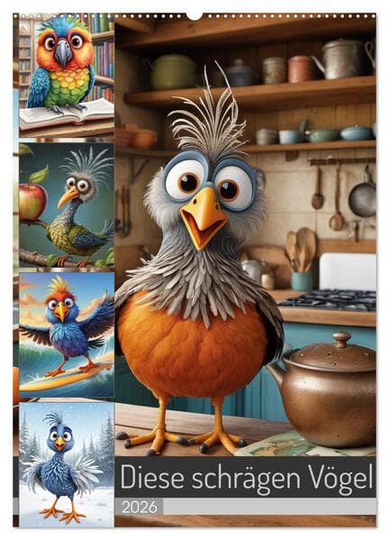 Diese schrägen Vögel (Wandkalender 2026 DIN A2 hoch), CALVENDO Monatskalender