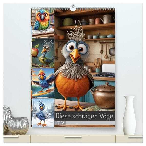 Diese schrägen Vögel (hochwertiger Premium Wandkalender 2026 DIN A2 hoch), Kunstdruck in Hochglanz