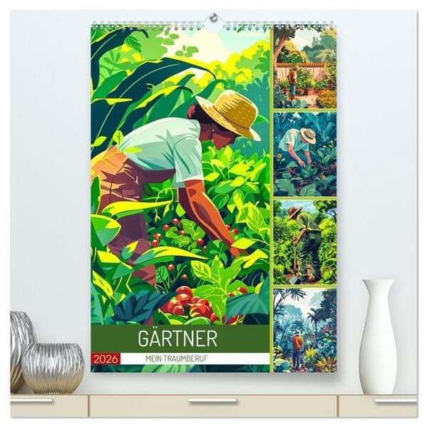 Gärtner - Mein Traumberuf (hochwertiger Premium Wandkalender 2026 DIN A2 hoch), Kunstdruck in Hochgl