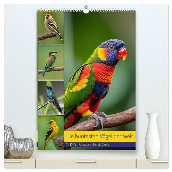 Die buntesten Vögel der Welt (hochwertiger Premium Wandkalender 2026 DIN A2 hoch), Kunstdruck in Hoc