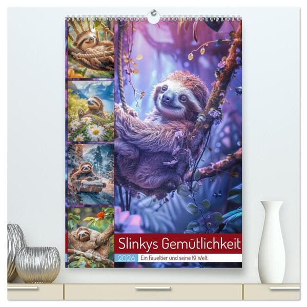 Slinkys Gemütlichkeit (hochwertiger Premium Wandkalender 2026 DIN A2 hoch), Kunstdruck in Hochglanz