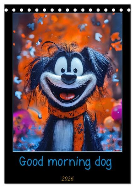 Good morning dog (Tischkalender 2026 DIN A5 hoch), CALVENDO Monatskalender