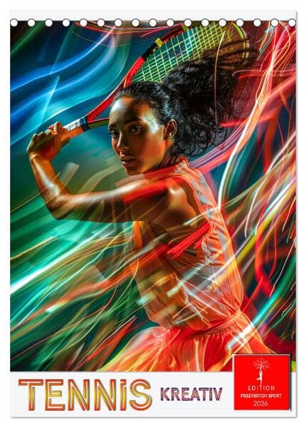 Tennis kreativ (Tischkalender 2026 DIN A5 hoch), CALVENDO Monatskalender