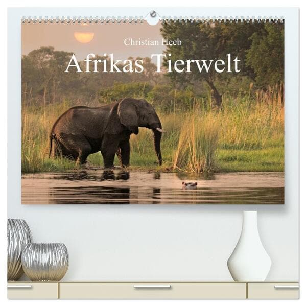 Afrikas Tierwelt Christian Heeb (hochwertiger Premium Wandkalender 2026 DIN A2 quer), Kunstdruck in