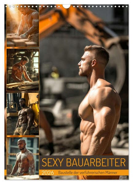 SEXY BAUARBEITER - Baustelle der verführerischen Männer (Wandkalender 2026 DIN A3 hoch), CALVENDO Monatskalender