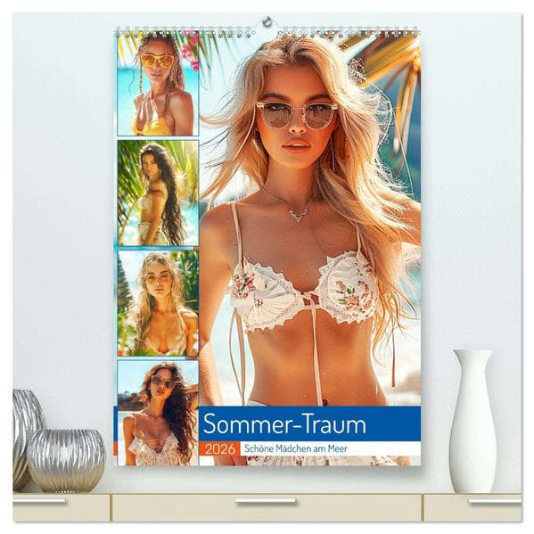 Sommer-Traum. Schöne Mädchen am Meer (hochwertiger Premium Wandkalender 2026 DIN A2 hoch), Kunstdruc