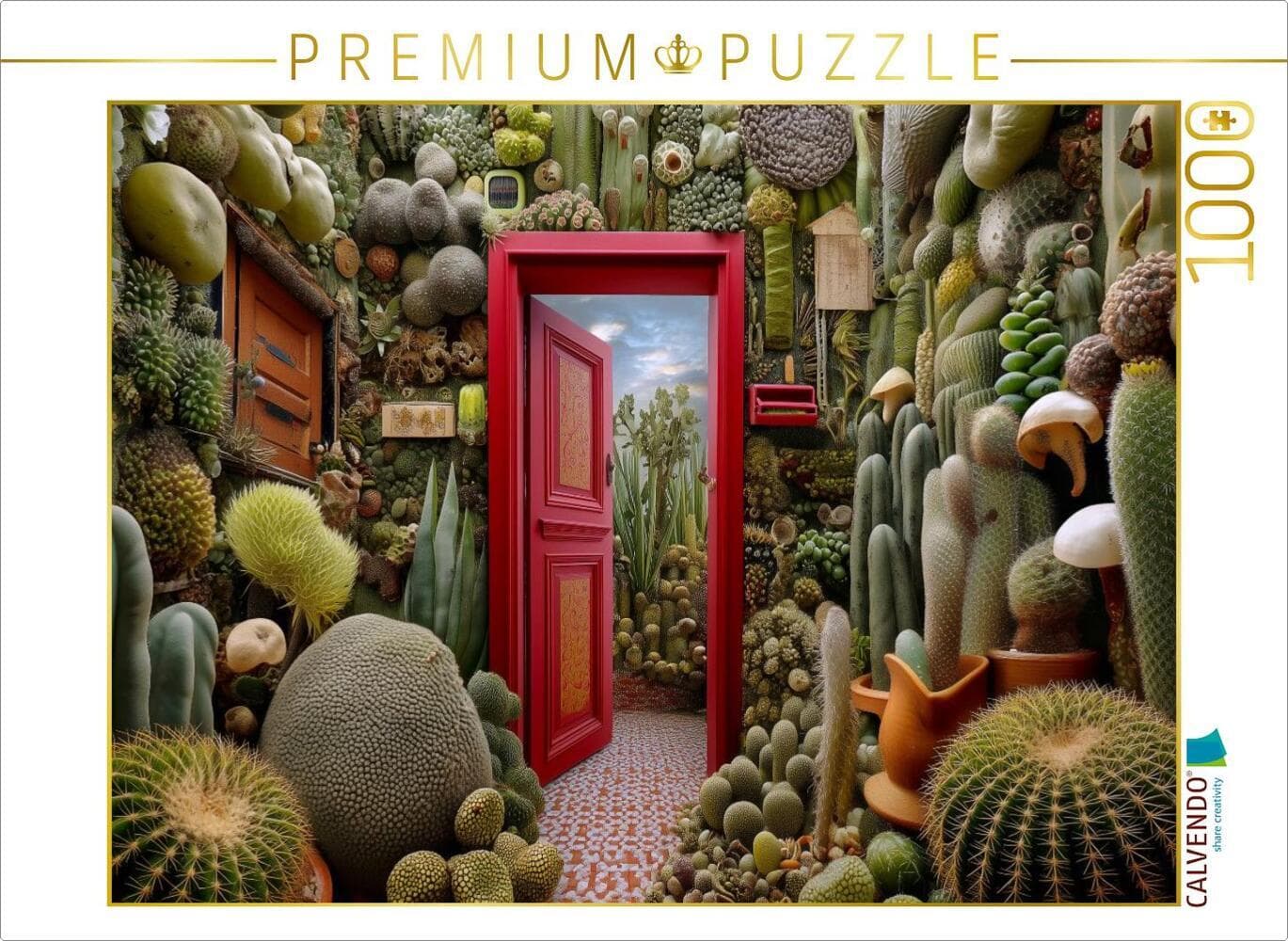 CALVENDO Puzzle Geheime Tür im Kaktuswald | 1000 Teile Lege-Größe 64x48cm Foto-Puzzle für glückliche