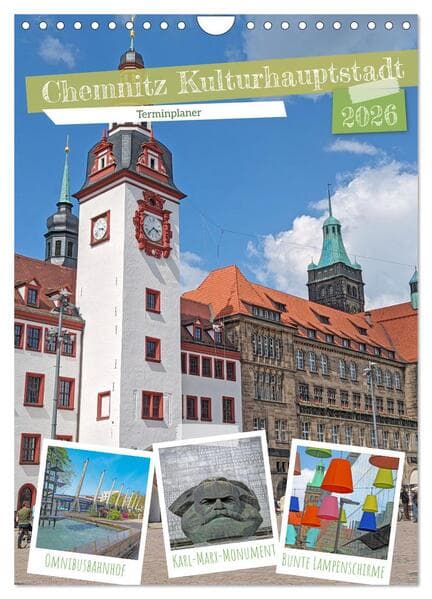 Chemnitz Kulturhauptstadt Terminplaner (Wandkalender 2026 DIN A4 hoch), CALVENDO Monatskalender